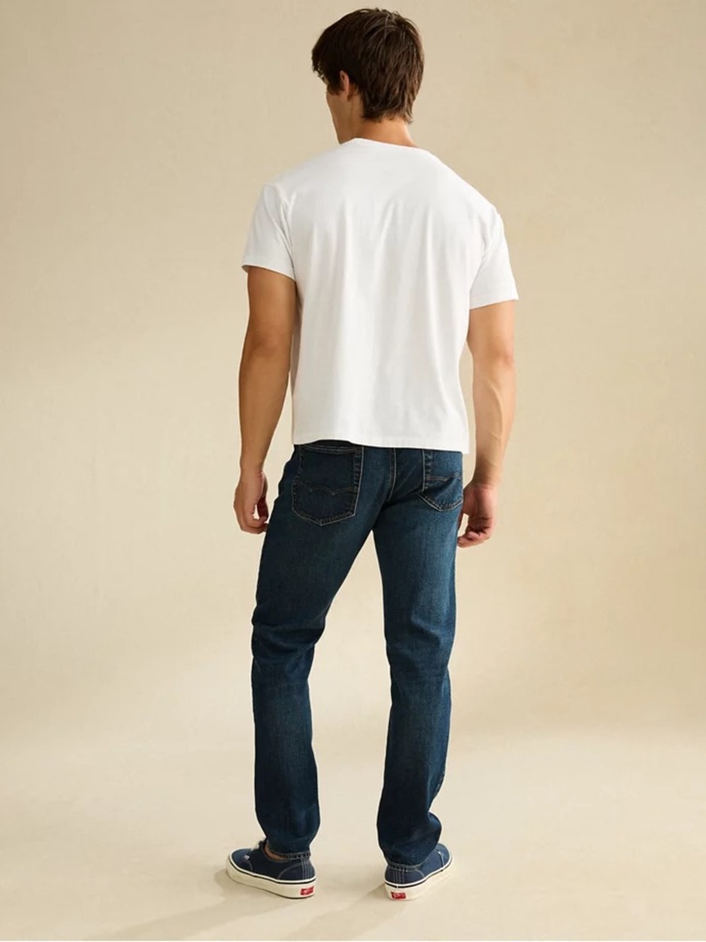 American Eagle Outfitters Men's Straight Jeans in Dark Blue - Picture 2 of 9